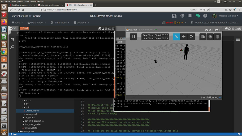 TF broadcast and Listener not working for my models in Gazebo - TF ROS ...