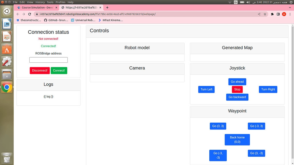 Final Project Screen - Developing Web Interfaces For ROS - The ...