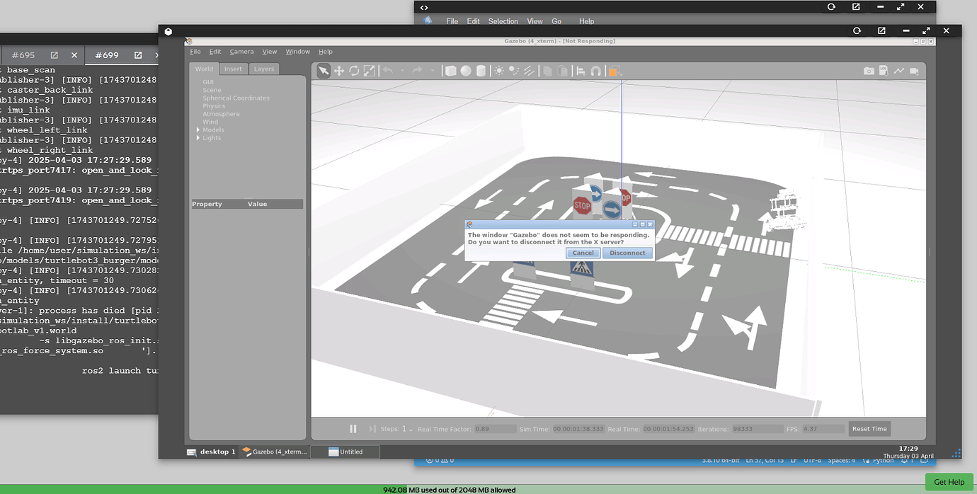Ros2 first sim issue - ROSDS Support - The Construct ROS Community