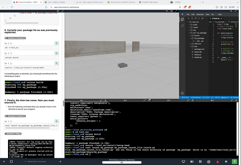 [Bug] can't run "my_package" with launch file - ROS2 Basics in 5 Days ...