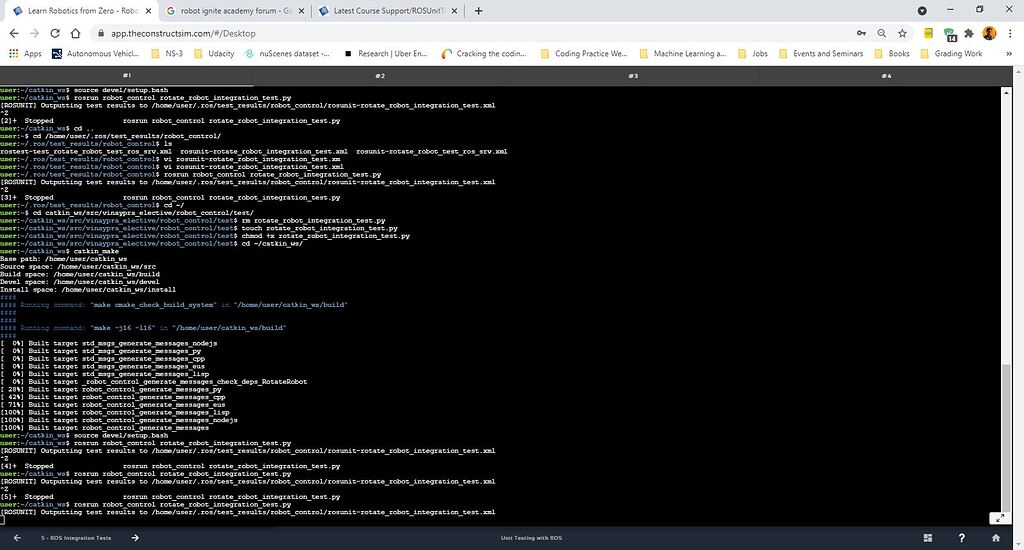 Exercise 4.1 - Suspended state after running 'rosrun robot_control ...